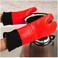 Rjjx Home 2Pcs Silicone Kitchen Oven Mitt Glove Potholder With Extra Long Canvas Sleeve Stitching For Grilling Bbq Silicone Bake Gloves (Color : 2Pcs Red)