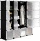 Generic Storage 16 Cube Wardrobe Cabinet (Black)