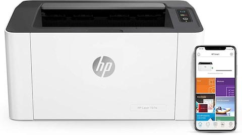 HP Laser 107W Wireless - Print Speed Up To 21 Ppm - White [4Zb78A]