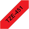 Brother Tze-451 24 Mm (W) X 8 M (L) Labelling Tape Cassette Laminated Brother Genuine Supplies, Black On Red