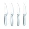 Gourmet Settings Steak Knife Set of 4, Stainless Steel Serrated Knives Dishwasher Safe/Rust Proof Dinner Cutlery Blade, Professional Kitchen Set