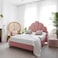In House Napoli Velvet Bed Frame - King - 200x200 cm - Light Pink