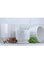 Vsell24&nbsp;White Ceramic Flower Pot Set with Drainage Holes and Saucers-Medium