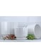 Vsell24&nbsp;White Ceramic Flower Pot Set with Drainage Holes and Saucers-Medium