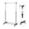 Adjustable Garment Rack Clothing Rail With Wheels Black
