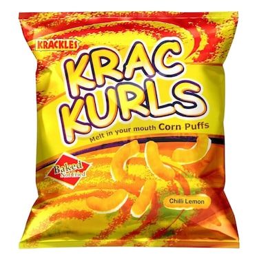 Krackles Krac Kurls Chilli Lemon Corn Puffs 25G