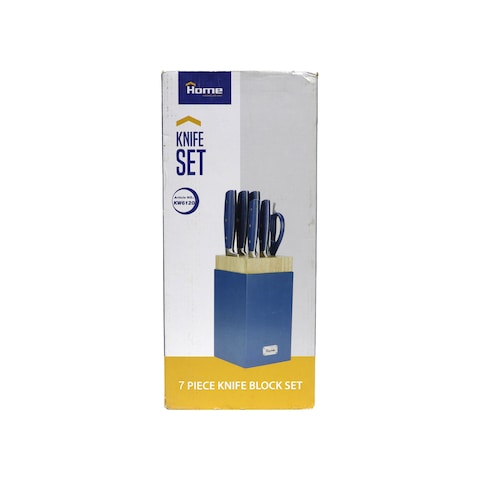 Home Set of Knife with stand - 7 Pieces - Blue