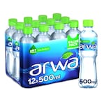 Buy Arwa Still Water Bottled Drinking Water Pet 500ml Pack of 12 in UAE