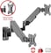 Siig Aluminum Gas Spring Monitor Wall Mount With Dual Extended Arm - Heavy Duty Holds 17" To 32" Screens, Up To 17.6 Lbs Each, Vesa 75X75 Or 100X100