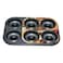 Home Maker 6 Cup Donut Baking Pan Black