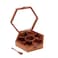 Star Cook India Craft Wooden Hexagonal Spice Box Masala Dabba Containers Jars Set for Kitchen with Spoon in Rosewood for Kitchen Masala Box 7 Non Detachable Compartments 100 ML Brown
