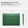Spigen Laptop Sleeve Valentinus S 13 14 inch, compatible with MacBook Pro, Built in Magnetic Flap with [Foldable Stand] Leather Laptop Case, Laptop Pouch Bag - Jeju Green