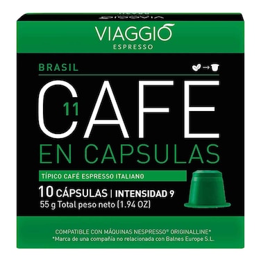 Viaggio Espresso Brasil Intensity 9 Coffee Capsules - 10 Capsulas