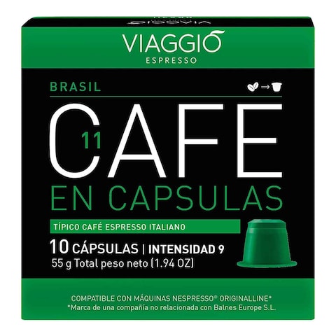 Viaggio Espresso Brasil Intensity 9 Coffee Capsules - 10 Capsulas