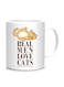 Fm Styles Real Men Love Cats Printed Mug White/Brown/Orange 10cm