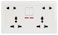 Terminator brand Wall Plate (2) Universal &amp; (2) 2RP Sockets with Switch &amp; Indicator - 4 gang.