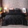 Without filler 6 pieces king size, Pinch pleat plain black color , Bedding Set