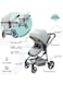 Moon Pro 2 In 1 Stroller &ndash; Lightweight Aluminium Frame With Reversible Seat Design For Rear And Forward Facing, Compact Fold, Adjustable Canopy And More Gray Melange