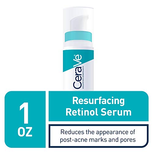 CeraVe Retinol Serum for Post-Acne Marks and Skin Texture | Pore Refining, Resurfacing, Brightening Facial Serum with Retinol | 1 Oz