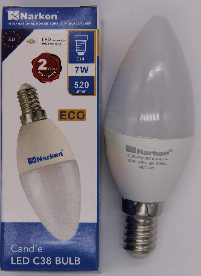 NARKEN - LED Candle Bulb/F-C38-7W-6500K-E14