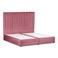 In House Alkmar Velvet Bed Frame - King - 200x200 cm - Light Pink