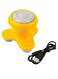 Generic Mini Handled Wave Vibrating Body Massager With USB Cable Yellow/White 9.9Centimeter