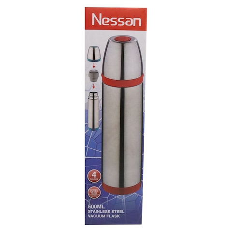 Nessan Stainless Steel Vacuum Flask 500ml Silver