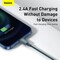 Baseus Superior Series USB to Lightning-Fast Charging Cable Data Transfer 2.4A for iPhone 13 12 11 Pro Max Mini XS X 8 7 6 5 SE iPad and More (2M) Blue
