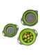 Generic 2-Piece Round Foldable Vegetable Strainer Basket Green/Grey 29X24X9.5Centimeter