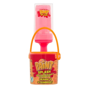 Paint Splash Orange And Strawberry Lollipop With Sherbet Dip 39g