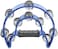 Mike Music Half Moon Musical Tambourine Double Row Metal Jingles Hand Held Percussion Drum For Gift Ktv Party Kids Toy With Ergonomic Handle Grip (Half Moon, Blue)