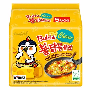 Buldak Korean Noodles Cheese 140GRX5