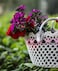Multipurpose Storage Cotton Basket White and Pink 27x15cm