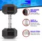 Sky Land HEX Dumbbell Rubber Coated Cast Iron Hexagonal Dumbbells 27.5 kg*2 for Professional Exercise, Premium Hand Weight Dumbbell, Strength Training Equipment, Full Body Workout, EM-9260-27.5