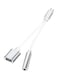 Go-Des 2-In-1 USB-C To 3.5Mm Audio Adapter White