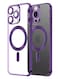 MagSafe Case Magnetic Clear Soft TPU Plating Case Wireless Charging Compatible Shockproof Camera Lens Protection For Apple iPhone 14 Pro Purple