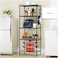 Generic-5 Tier Wire Shelves Heavy Duty Height Adjustable Storage Wire Shelf Shelving Rack Microwave Stand with 4 Side Hooks Leveling Feet