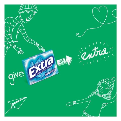 Wrigley&#39;s Extra Long Lasting Peppermint Sugar Free Chewing Gum 15 Sticks