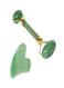 Generic 2-Piece Jade Roller Massager With Facial Tool Set Green