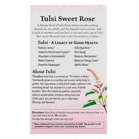 Organic India Tulsi Sweet Rose Green Tea 36g