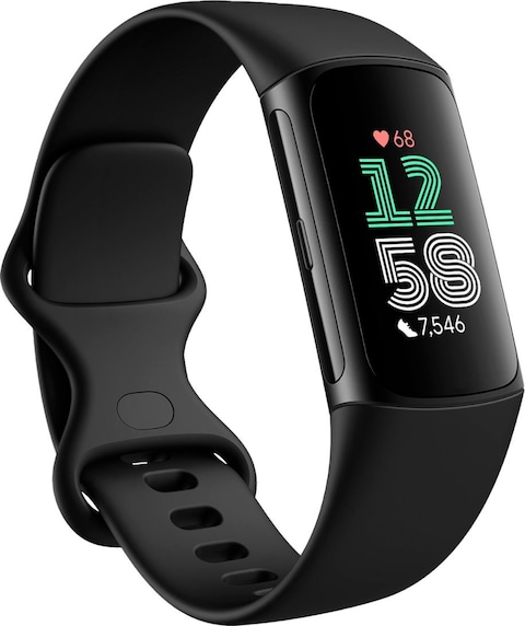 Fitbit Charge 6 Advanced Fitness &amp; Health Tracker with Built-In GPS Smartwatch, 1.4mm AMOLED Display, Real-Time Heart Rate, SpO2 &amp; Skin Temperature, Stress Management, Obsidian   GA05183-NA