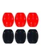 Generic - 6-Piece Curved Mounts With Helmet Adhesive Mount Pad For Action Cameras Set Black/Red