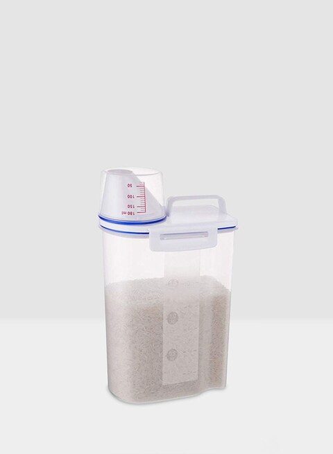 Margoun Rice And Cereal Storage Container With Measuring Cup And Pour Spout Transparent 1500Ml Transparent 1500Ml