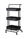 حامل رفوف للتنظيم من المعدن مزوّد بعجلات ومكوّن من 3 رفوف أسود 87x36x43سم