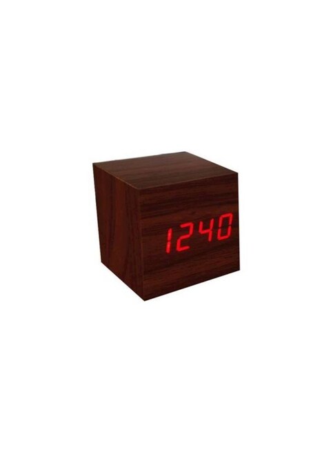 Generic - Petite Delicate Fashion Digital Mini Led Wooden Clock Brown
