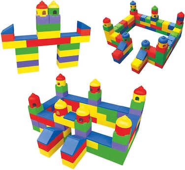 Jumbo Block Colorful Building Blocks Set Castle 98 PC Multicolor