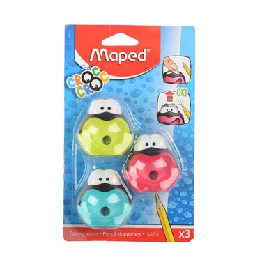 Maped sharpener 1 Hole croc signal &times; 3 pieces