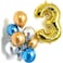 Party Time 16" Number 3 Gold Foil Balloon | Pack of 9 Latex Balloons 12" | 3rd Birthday Decorations | Latex Balloons for Birthday Party, 3rd Anniversary Decoration Sets (FREE Ribbon)