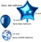 Blue Happy Birthday Balloons Decoration Set with Foil Letter Balloons Banner, 6 Latex Balloons, 2 Star Balloons, 4 Confetti Balloons for Indoor &amp; Outdoor Birthday Party Decorations and Supplies