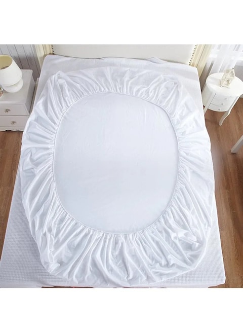 RAHALIFE Waterproof Mattress Protector Cotton Blend White 150X200X30centimeter
